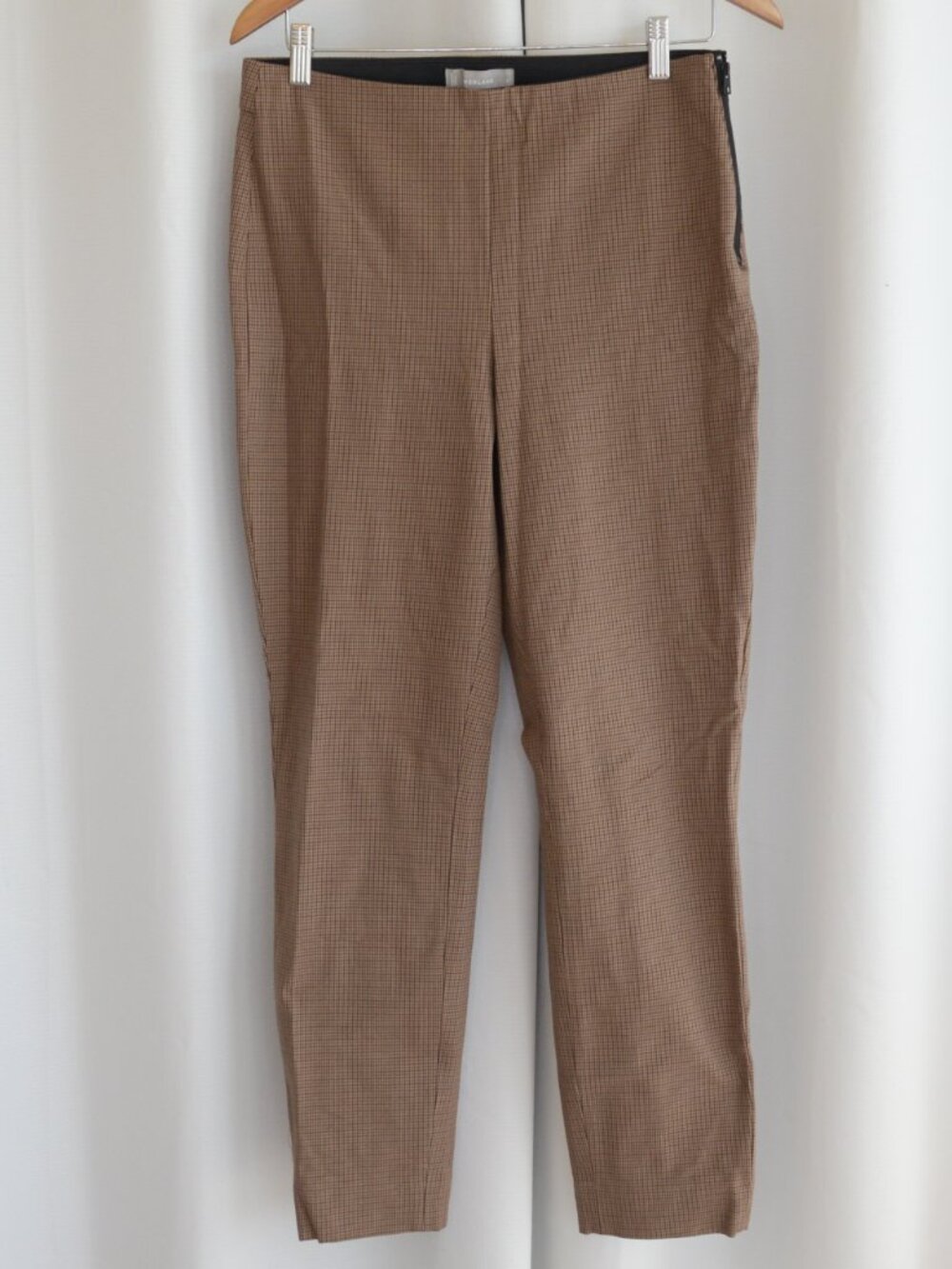 Everlane Kick Crop Work Pant Tan Houndstooth Sz 8 - Picture 2 of 7